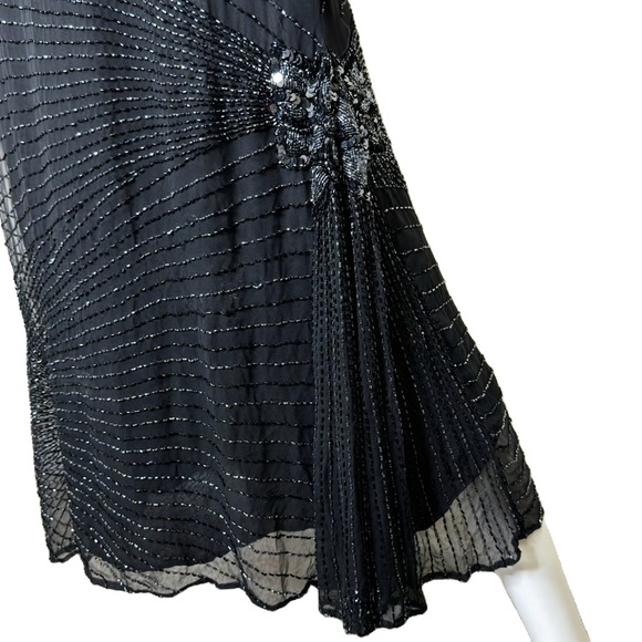 Oleg Cassini Vintage 1980’s Silk A-Line Beaded Long Dress in Black - Picture 10 of 10